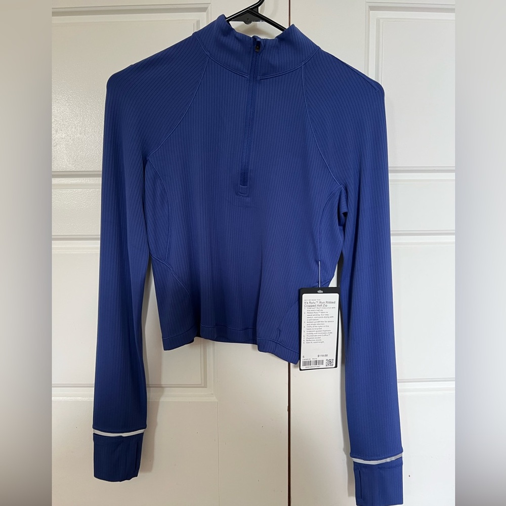 Lululemon Special Edition "It's Rulu" Run Ribbed Cropped Half Zip